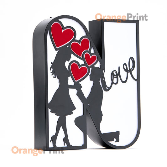 Model Love (Inox+fata inox cu plexiglass desen Love)